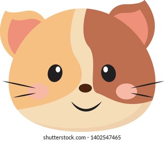 A small cute baby cat in two shades with a smiling face , vector, color drawing or illustration.