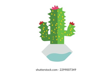 A small cute cactus that sits beautifully on top of a pot.
