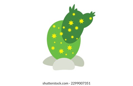 A small cute cactus that sits beautifully on top of a pot.