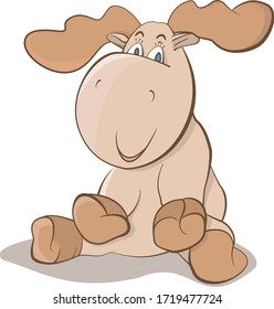 A small and cute cartoon deer
