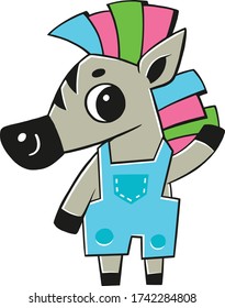 small cute character Zebra in pants