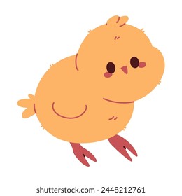Small cute chicken vector cartoon illustration isolated on a white background.