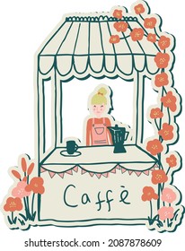 Small and cute coffee shop print design.