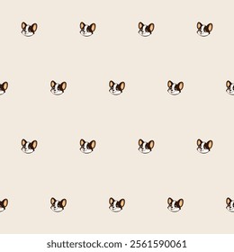 Small Cute Corgi Dog Cartoon Character Seamless Pattern Background. Adorable Domestic Pet Puppy Animal Textile Childish Print. Baby Gift Wrapping Paper Decoration Design. Kawaii Dog Portrait. 