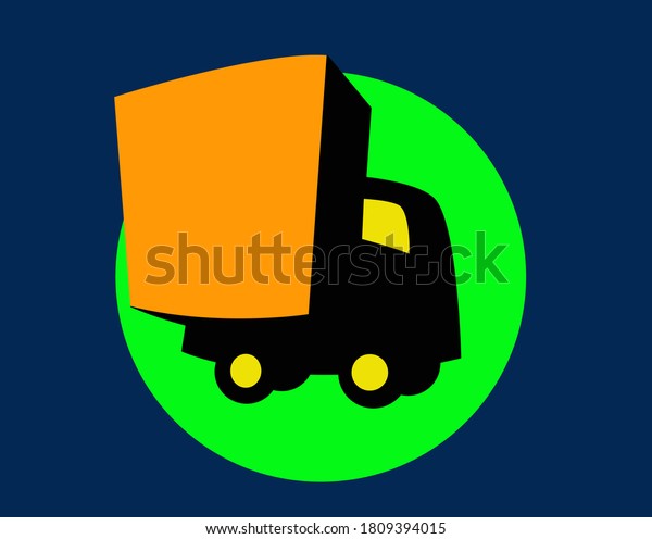 Small and cute delivery truck. Logo\
template. Vector image for logo or\
illustration.