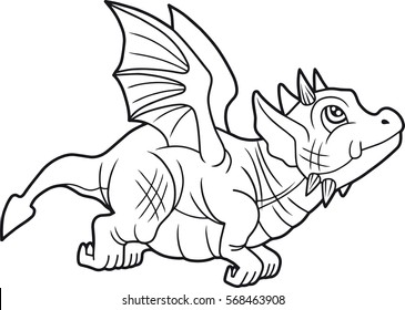 small cute dragon began its first flight

