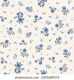 small cute flower seamless pattern on white background