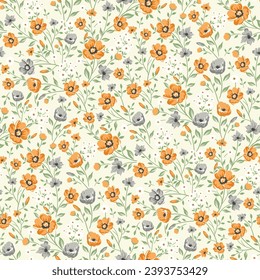 small cute flower seamless pattern on background