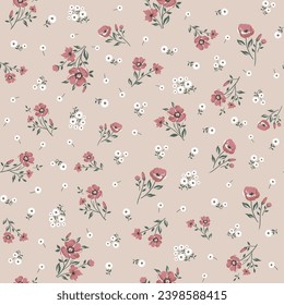 small cute flower seamless pattern on background