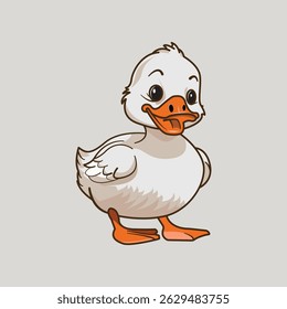 Small Cute Funny White Duck