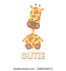 small cute giraffe, for children's clothing