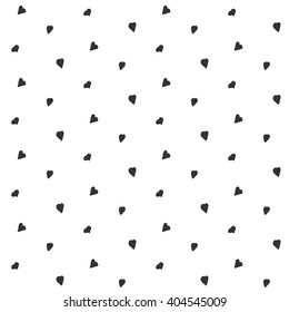 Small cute gray hearts hand drawn on white background seamless pattern vector