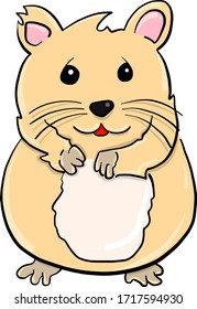 Small cute hamster, illustration, vector on white background