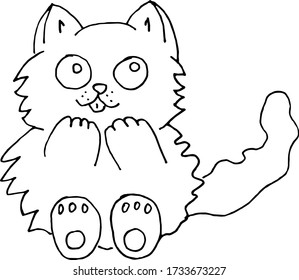 pequeño lindo y aislado gatito sentado	