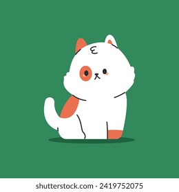 Small cute kitten vector cartoon character illustration isolated on background.