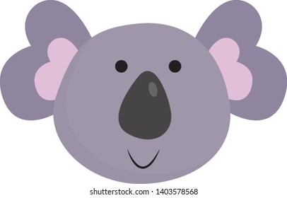 A small cute koala with its eyes closed hugging a tree , vector, color drawing or illustration.