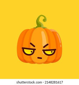 small cute pumpkin character vector