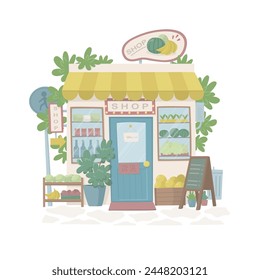 Small cute store with goods