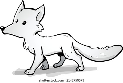 small cute white polar fox