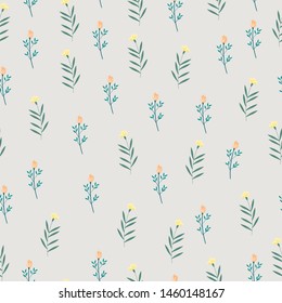small cute yellow flower seamless pattern