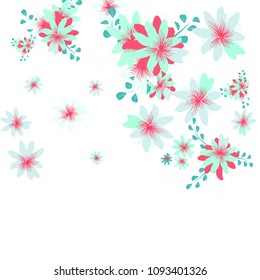 Small Daisy Flowers. Cute Little Daisies on White Background. Vector Texture for Banner, Cover, Print. Trendy Natural Ground in Vintage Style.