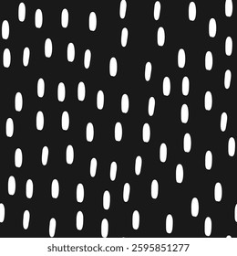 Small Dash Background. Retro black and white texture. Simple seamless pattern. Memphis style. Geometric Vector Illustration.