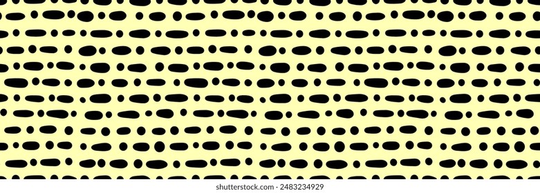 Small dash pattern. Seamless minimal dash pattern, small elements on yellow background