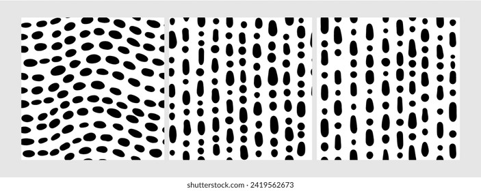 Small dash patterns set. Seamless minimal dash pattern, small elements