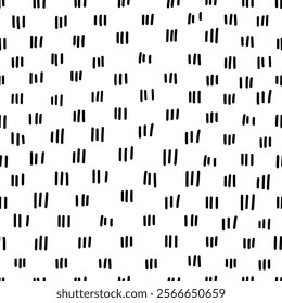 Small dash seamless pattern. Abstract simple background, black and white texture with minimalist design. Perfect for branding, web design, textiles, wallpapers, and packaging. Vector illustration