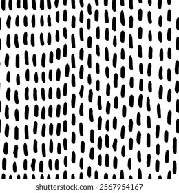 Small dash seamless pattern. Abstract background, black and white texture with simple geometric design. Ideal for textiles, wallpapers, branding, packaging, and digital projects. Vector illustration