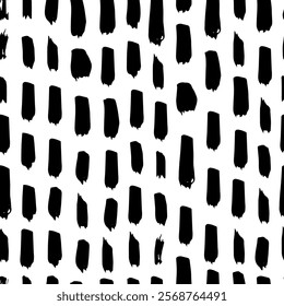 Small dash seamless pattern. Abstract background, black and white texture with a modern, minimalist design. Great for digital projects, scrapbooking, prints, fabric and packaging. Vector illustration