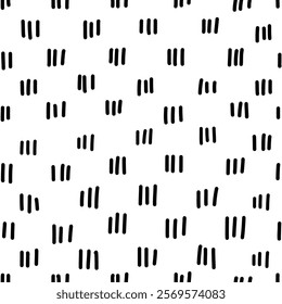 Small dash seamless pattern. Abstract simple background, black and white texture with minimalist design. Perfect for branding, web design, textiles, wallpapers, and packaging. Vector illustration