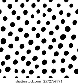 Small dash seamless pattern. Abstract background with hand drawn doodle circles in black and white. Great for digital projects, fabric prints, packaging, and scrapbooking. Vector illustration