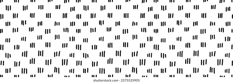 Small dash seamless pattern. Abstract simple background, black and white texture with minimalist design. Perfect for branding, web design, textiles, wallpapers, and packaging. Vector illustration