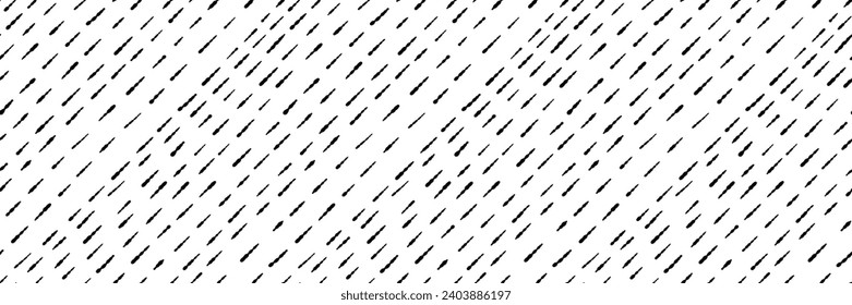 Small dash seamless pattern. Hand drawn diagonal line. Freehand hatched line brush drawing. Vector Illustration for wallpaper, print, fabric.
