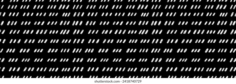 Small dash seamless pattern. Hand drawn horizontal pencil line.  Freehand hatched line pen drawing. Vector Illustration for wallpaper, print, fabric.
