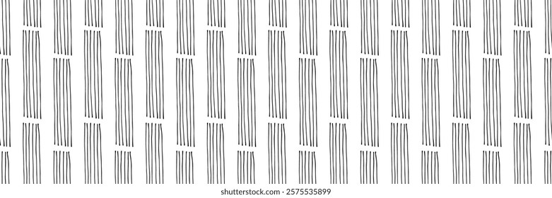 Small dash seamless pattern. Minimalistic black and white texture with a clean geometric style. Ideal for stationery, fabric prints, digital designs, home decor, and more. Vector illustration