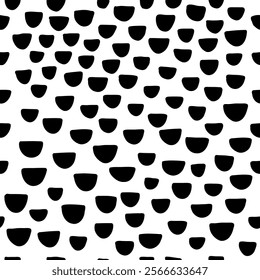 Small dash seamless pattern. Retro Memphis background with black and white retro texture. Abstract geometric shapes and playful design. Great for prints, and packaging. Vector illustration