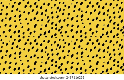 Small dashes on yellow background. Seamless vector pattern.