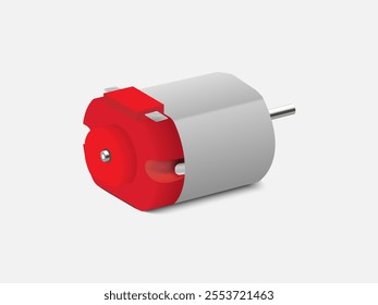 Small dc motor on isolated white background.