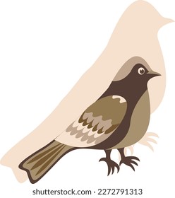 A small decorative bird. Vector file for designs.