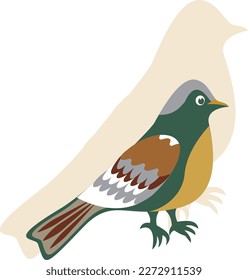 A small decorative bird. Vector file for designs.