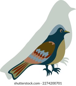 A small decorative bird. Vector file for designs.