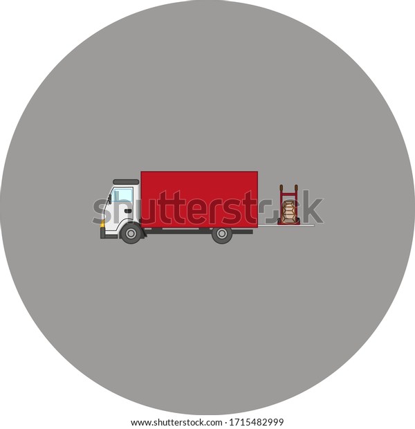 small delivery\
truck on white background,\
vector
