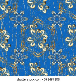 Small depth of field. Blue tree with gold trim. Pattern on blue background with golden elements. Luxury furniture. Patina. Carving. Element woodcarving. Furniture in classic style.
