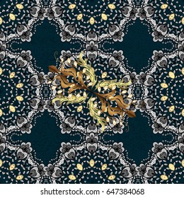 Small depth of field. Carving. Patina. Pattern on blue background with golden elements. Blue tree with gold trim. Luxury furniture. Element woodcarving. Furniture in classic style.
