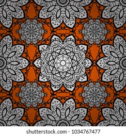 Small depth of field. Seamless element woodcarving. Patina. Pattern on white, black and orange colors with elements. White, black and orange tree with doodle trim. Carving. Furniture in classic style.