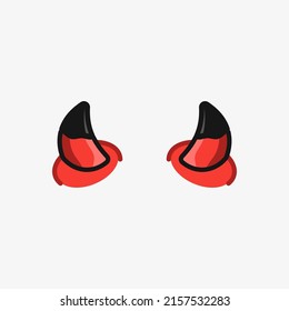 Small devil horns vector cartoon illustration isolated on background.