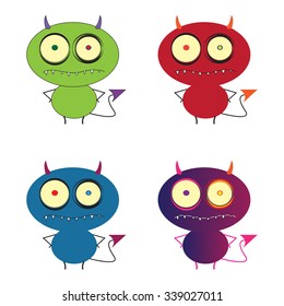 Small devils. Vector illustration.