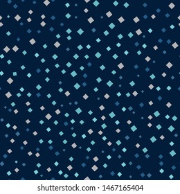 Small diamonds on a dark blue background. Seamless geometric pattern, vector Wallpaper. Modern futuristic texture.